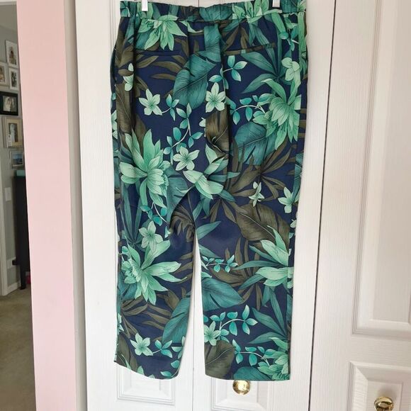 Cynthia Rowley Resort Tropical Floral Lightweight High Waisted Pull On Pants - Picture 8 of 11